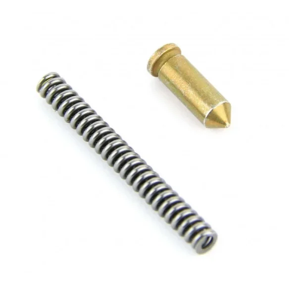 TacFire Safety Selector Detent Spring Set, silver coil spring and brass-colored detent