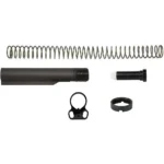 TacFire H2 AR-10 black rifle buffer tube kit with spring and small parts arranged separately