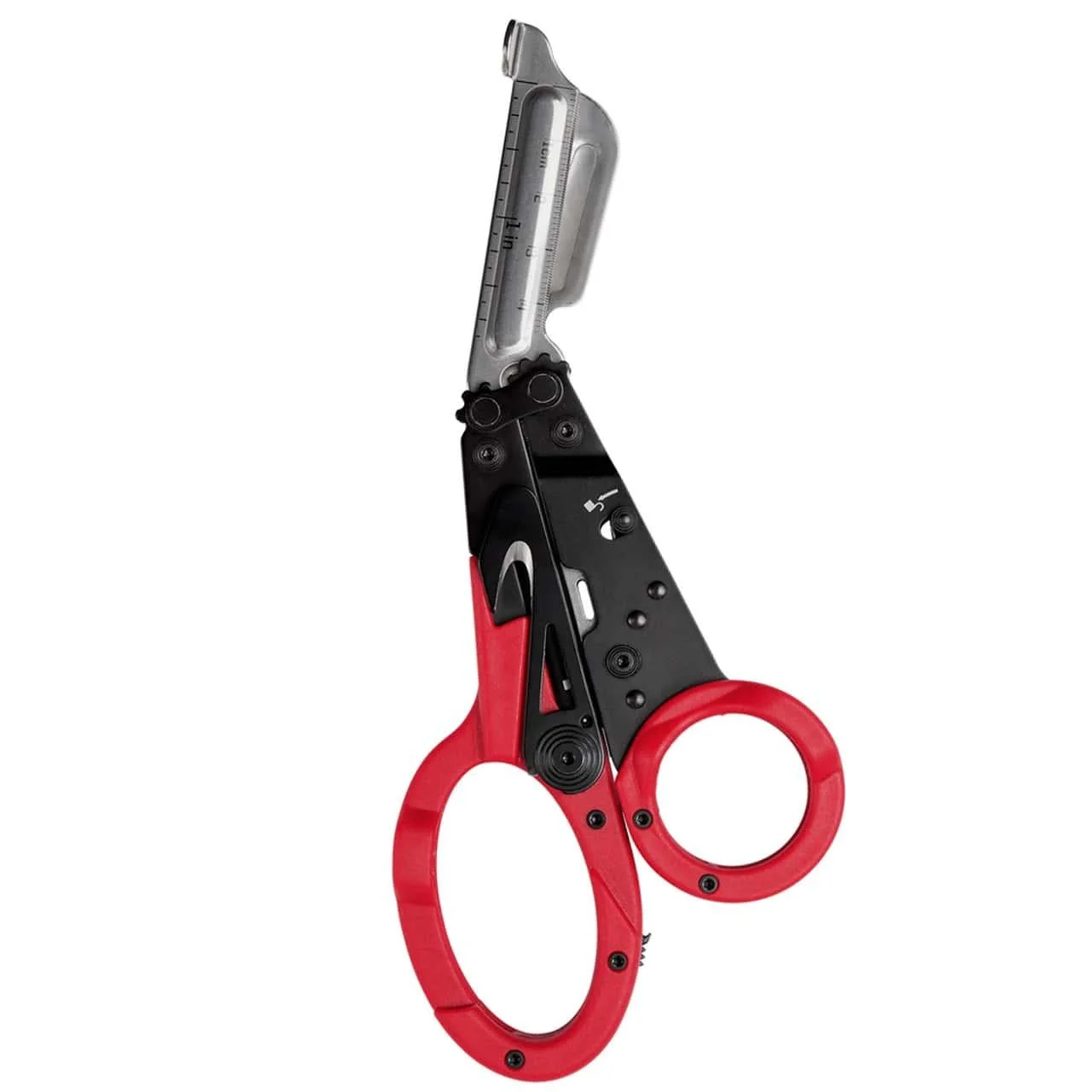 primary-39056 SOG Parashears Red 11 Tools, red and black folding shears shown open