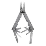 SOG Poweraccess Multi-Tool, silver multi-tool open with pliers, blades and tools extended