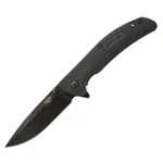Bear & Son Sideliner Folding Knife open side view with black handle, blade and flipper