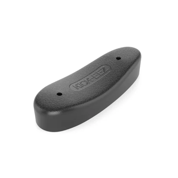 KICK-EEZ Trap Recoil Pad, black angled top view with two mounting holes and textured face
