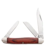 Bear & Son Midsize Stockman Folding Knife open with three silver blades and rosewood handle