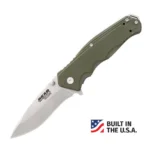 Bear & Son Cutlery Bear & Son G10 Sideliner Folding Knife 3-3/8" Drop Point Blade OD Green with Trigger Boxed