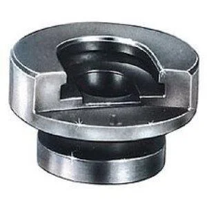 Lee Universal Shell Holder #14, silver and black, angled top view
