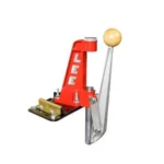 Lee Breech Lock Reloader Press red press with silver lever and wood ball handle