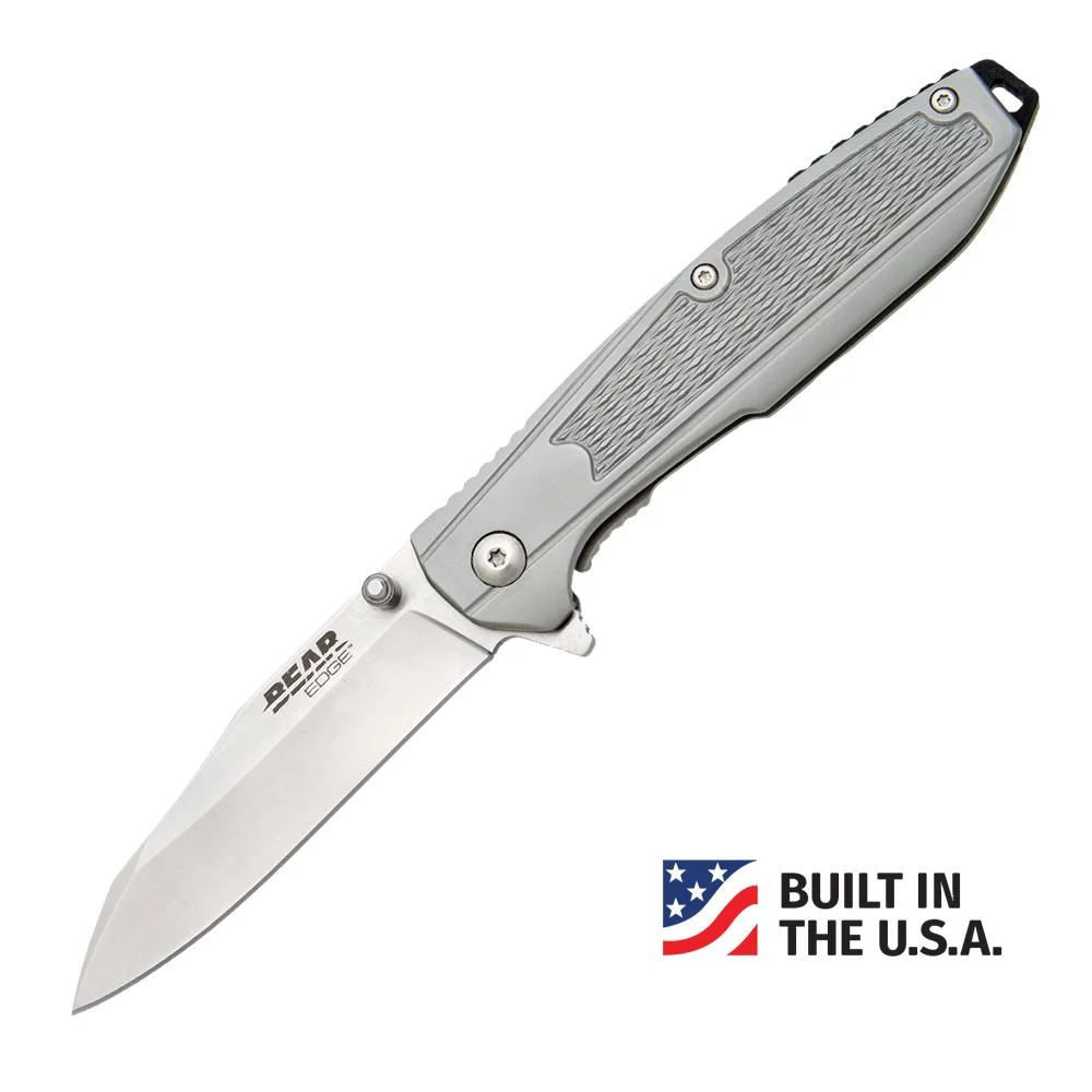 primary-39217 Bear & Son Cutlery Bear & Son Frame Lock Folding Knife 3-1/4" Reverse Tanto Blade Grey