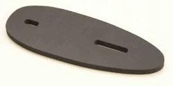 KICK-EEZ Spacer Pad, dark oval pad with two elongated mounting slots, angled top view