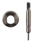 Lee Case Length Gage and Shell Holder .22 Hornet, two metal components shown upright