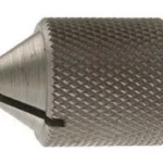 Lee Chamfer Tool, angled side view with silver conical tip and knurled cylindrical body