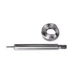 Lee Case Length Gage and Shell Holder, silver two-piece tool set viewed from above