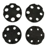 Lee Double Disk Kit, four black circular powder disks with different-size openings