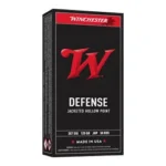 Winchester Ammunition WIN USA 357SIG, black and red Defense ammunition box in front view