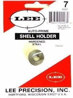 primary-39347 Lee Auto Prime Shell Holder #7 silver shell holder on red and white retail card