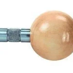 Lee Trimmer Cutter With Ball Grip, side view with round wood handle and silver metal cutter