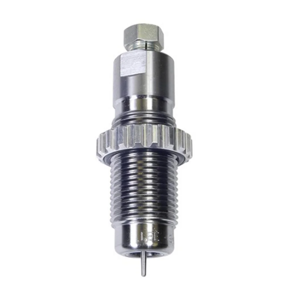 primary-39405 Lee Undersized Carbide Sizing Die, front view of silver threaded die with locking ring