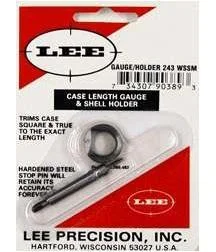 Lee Case Length Gage and Shell Holder .243 WSSM in red and white retail blister packaging