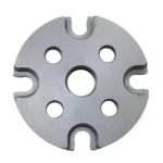 Lee Pro 4000 Shell Plate #12 silver circular plate with six edge slots, top view