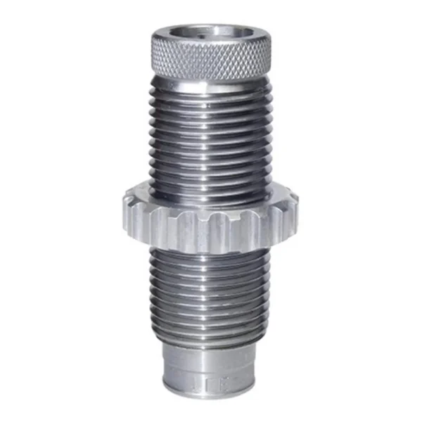Lee 30M1 Collet Style Factory Crimp Die, silver threaded die with knurled top