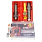 Lee 25 WSSM Full Length Sizing 2-Die Set in open red case with two dies and yellow tool