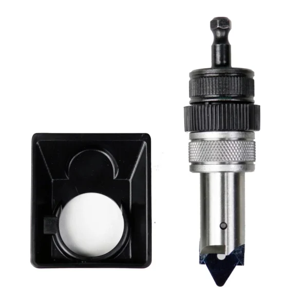 Lee Deluxe Power Quick Trim, silver and black trimming tool with black housing