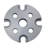 Lee Pro 4000 Shell Plate #4, top view of silver round plate with multiple cutouts