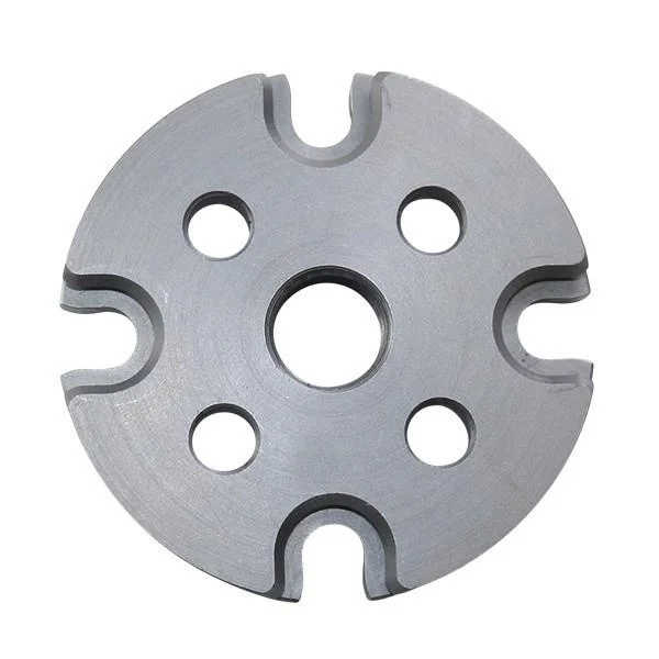Lee Pro 4000 Shell Plate #1, silver circular plate with center hole and edge slots