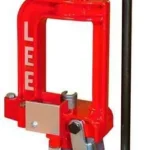 Lee Breech Lock Challenger Single Stage Press, red press with long black handle and wood knob