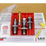 Lee 243 Winchester Pacesetter 3-Die Set, three dies and accessories in an open red case