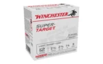 Winchester Super-Target, white ammunition box in front angled view with red branding