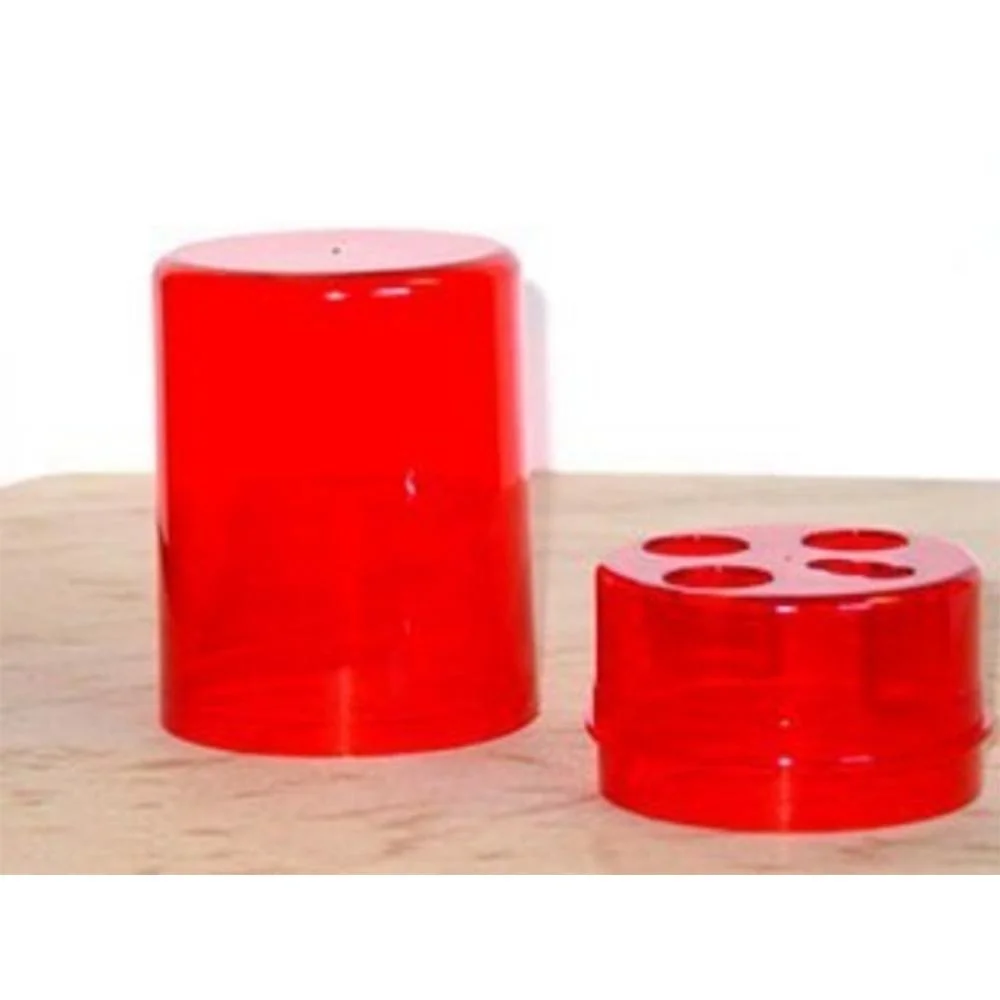 primary-39602 Lee Red 3-Die Round Storage Box open red round box with lid and three die holes