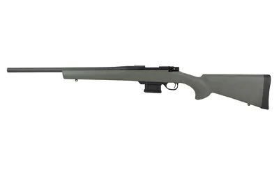 HOWA MINI ACTION, green rifle in right-side view with black barrel and stock