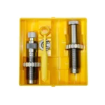 Lee Collet Die Set top view of two metal dies and tools in an open yellow case