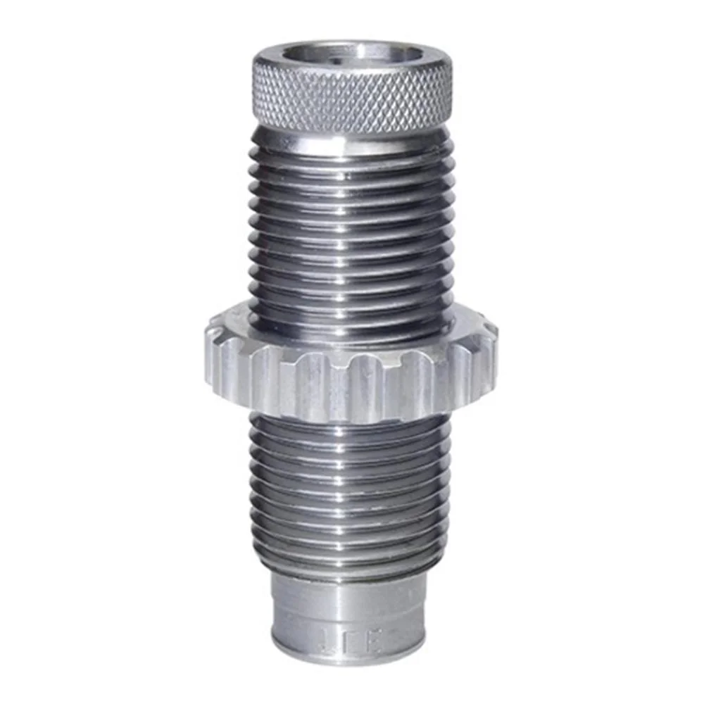 primary-39702 Lee Factory Rifle Crimp Die, silver threaded body in front view