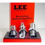 Lee Full-Length 3-Die Set .577/450 Martini/Henry, three silver dies in red holder beside box