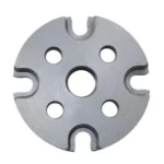 Lee Auto Breech Lock Pro Shell Plate #21, silver top view with circular openings and edge slots