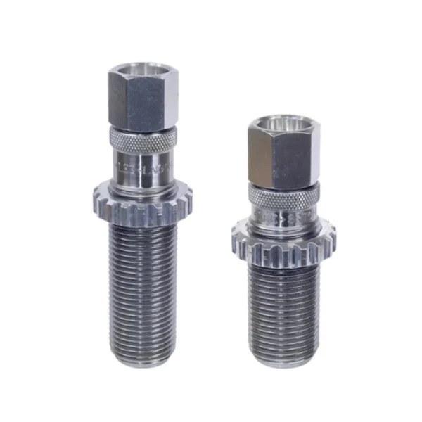 Lee Charging Die Kit, two silver threaded dies shown upright