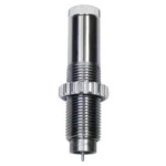 Lee Neck Sizer Die .204 Ruger, front view of silver and black threaded metal die