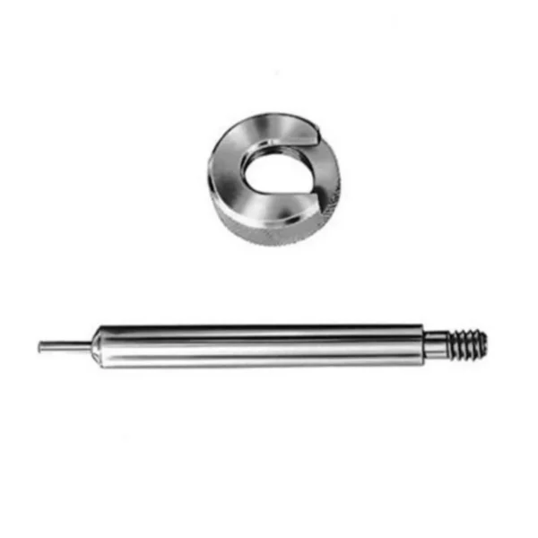 Lee Precision Case Length Gauge & Shell Holder, silver gauge rod and round shell holder