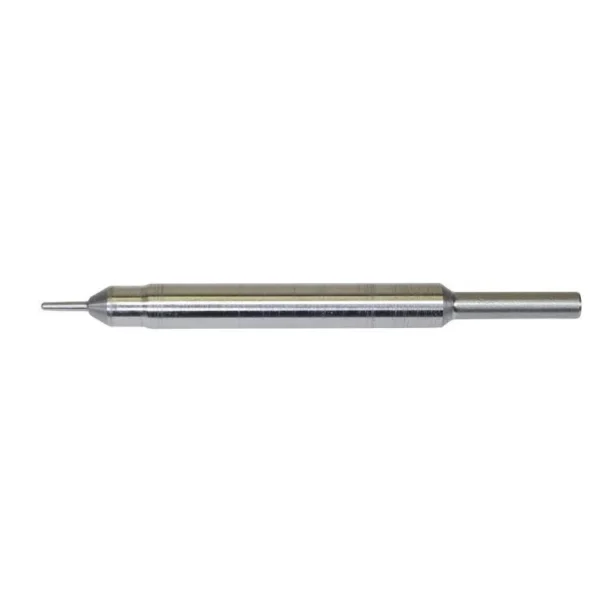 Lee Decapper Heavy Duty 22 Cal Guided, side view of silver decapping tool with pointed tip