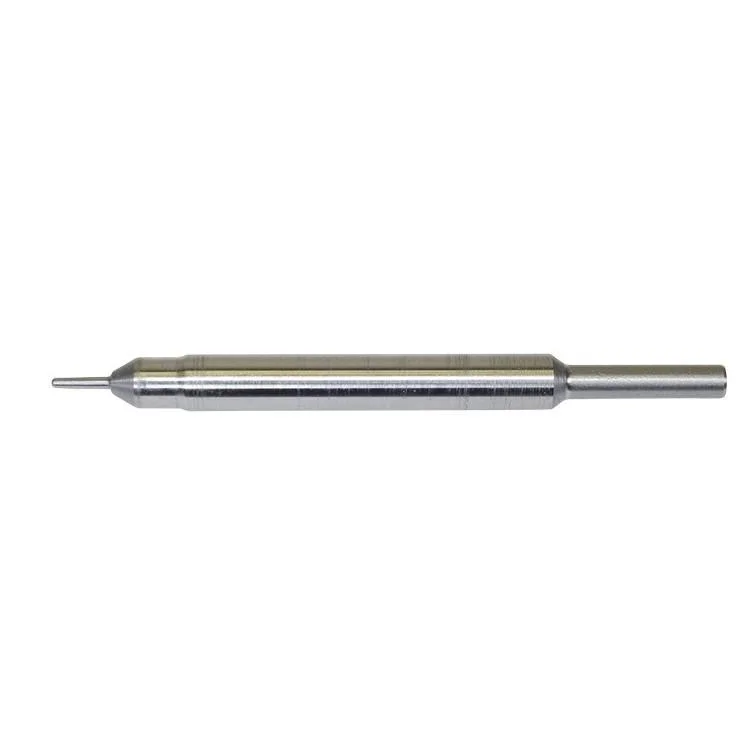 primary-39830 Lee Decapper Heavy Duty 22 Cal Guided, side view of silver decapping tool with pointed tip