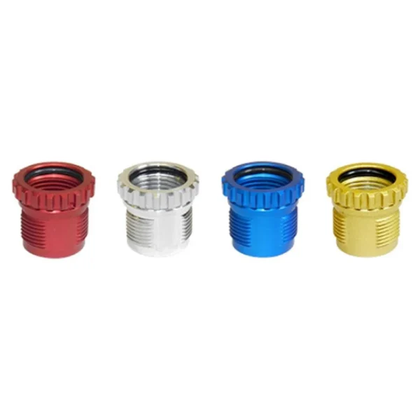 Lee Smart Lock Breech Lock Bushings, four threaded bushings in red, silver, blue and gold
