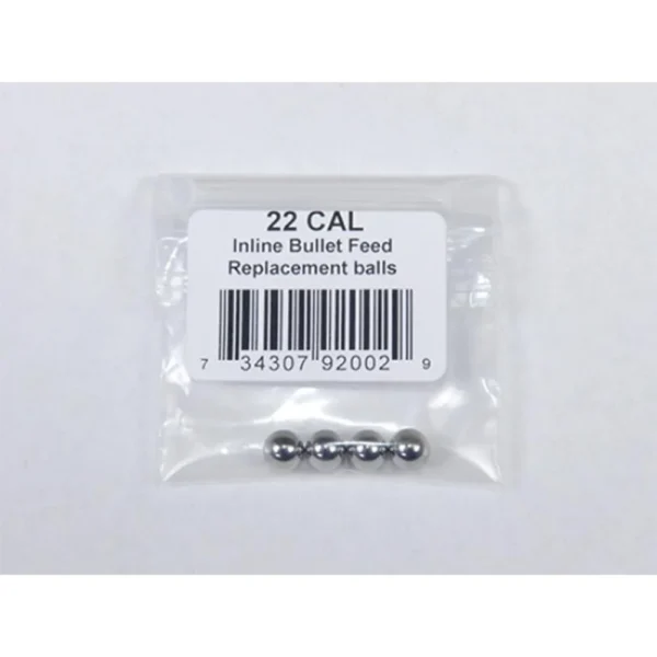 Lee Inline BF Replacement Balls .22 cal, clear labeled bag containing six silver balls