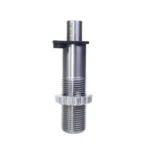 Lee Inline Die Only, front view of silver threaded die with black collar