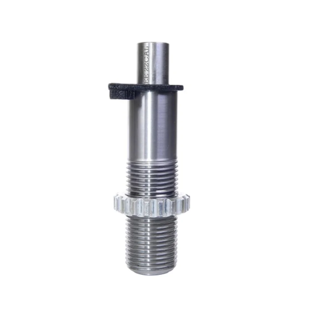 primary-39903 Lee Inline Die Only, front view of silver threaded die with black collar