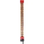 Lee Medium Inline Bullet Feed Magazine, clear vertical tube with red caps and visible bullets