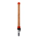 Lee Inline Bullet Feed Kit, front view with clear orange tube and metal fitting