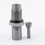 Lee Classic Bullet Sizing Kit, silver threaded sizing die and punch shown upright