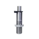 LEE Inline Die Only 44 cal silver metal die, upright front view with threaded body and black pin