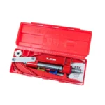 Lee Handloader Kit 45 ACP in an open red case with handloading tools and components